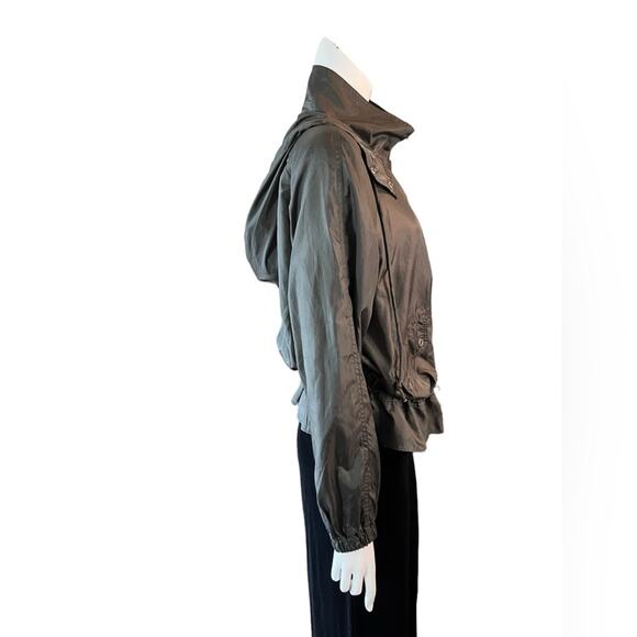 FREE PEOPLE EUC Green Light Weight Open Jacket with an attached hood size Medium - Picture 6 of 12